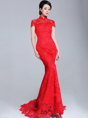 Lace Fishtail Cheongsam / Qipao / Chinese Wedding Dress