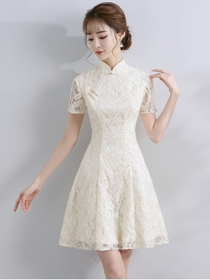 lace cheongsam qipao dress bridesmaids evening short line mouseover enlarge zoom