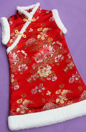 Silk Kids Cheongsam / Qipao / Chinese Dress for Winter