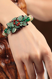 Green Agate Bracelets, Handmade Chinese Knot Bracelet