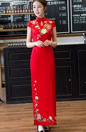 Mandarin Collar Wedding Cheongsam / QiPao Dress