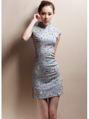 Short Floral Cheongsam / Qipao / Chinese Dress