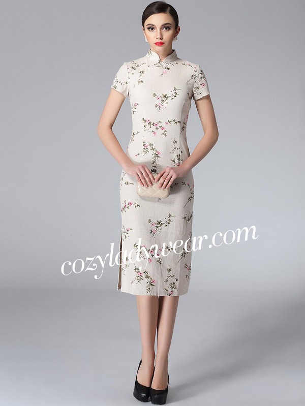 Linen Sheath Dress for Tea