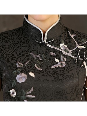 Floral Embroidery Qipao Cheongsam Dress Clearance