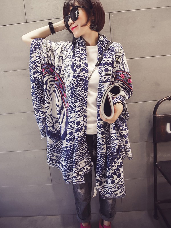 Tiger Printed  Long Wrap Scarf
