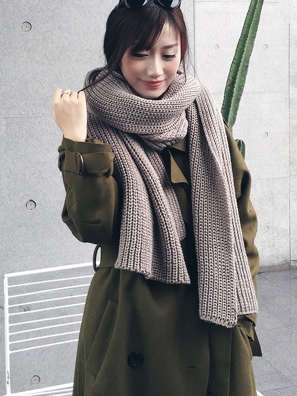 8 Color Options, Couple's Knit Long Scarf