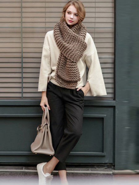 6 Color Options, Knit Long Scarf