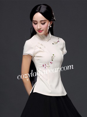 Floral Embroidery Qipao / Cheongsam Top