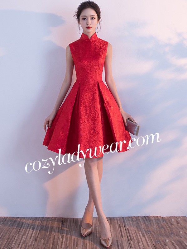 red fit n flare dress