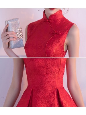 Red Fit & Flare Qipao / Cheongsam Wedding Dress