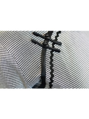 Half Sleeve Grid Midi Qipao / Cheongsam Dress
