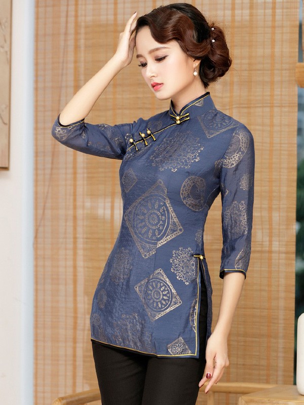 Half Sleeve Qipao / Cheongsam Top Blouse