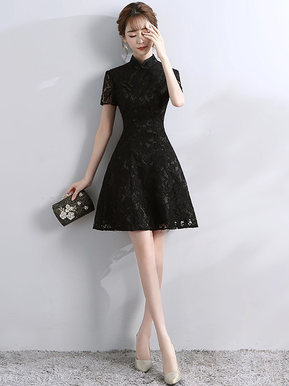 A-Line Short Lace Qipao / Cheongsam Evening Dress