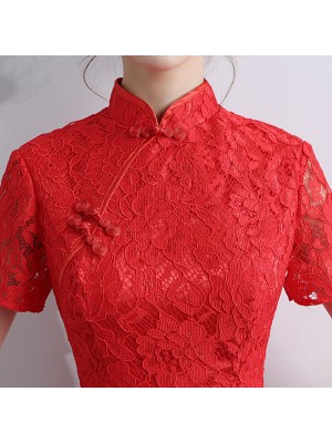A-Line Short Lace Qipao / Cheongsam Evening Dress