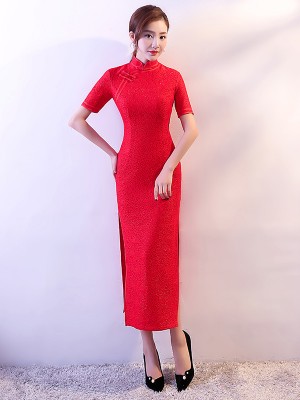 Allover Lace Qipao / Cheongsam Dress with Side Split