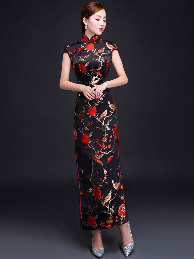 2022 Classic Chinese Traditional Dress Women Qipao Sexy High Slit Chinese Dress Cheongsam