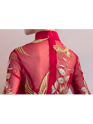 Fit & Flare Embroidered Qipao / Cheongsam Cocktail Dress