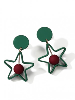Colorblocked Geometric Star Stud Earrings