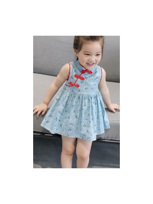 Floral Kids Girl's A-Line Cheongsam / Qipao Dress