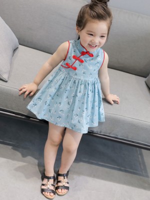 Floral Kids Girl's A-Line Cheongsam / Qipao Dress