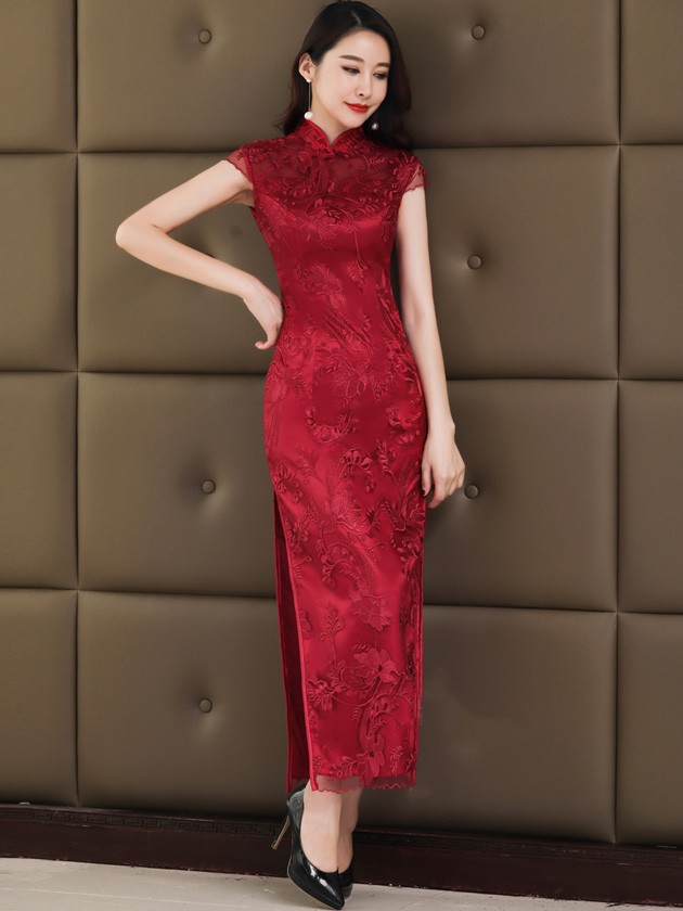 Cheongsam red discount dress