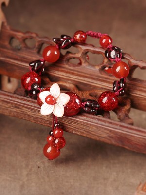 Red Agate Gamet String Bracelets, Handmade Bracelet