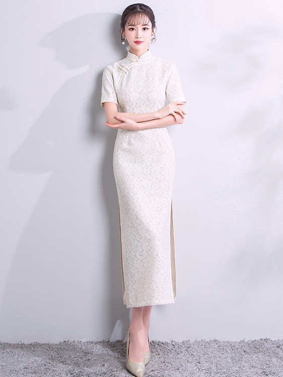 Lace Long Qipao / Cheongsam Party Dress ...