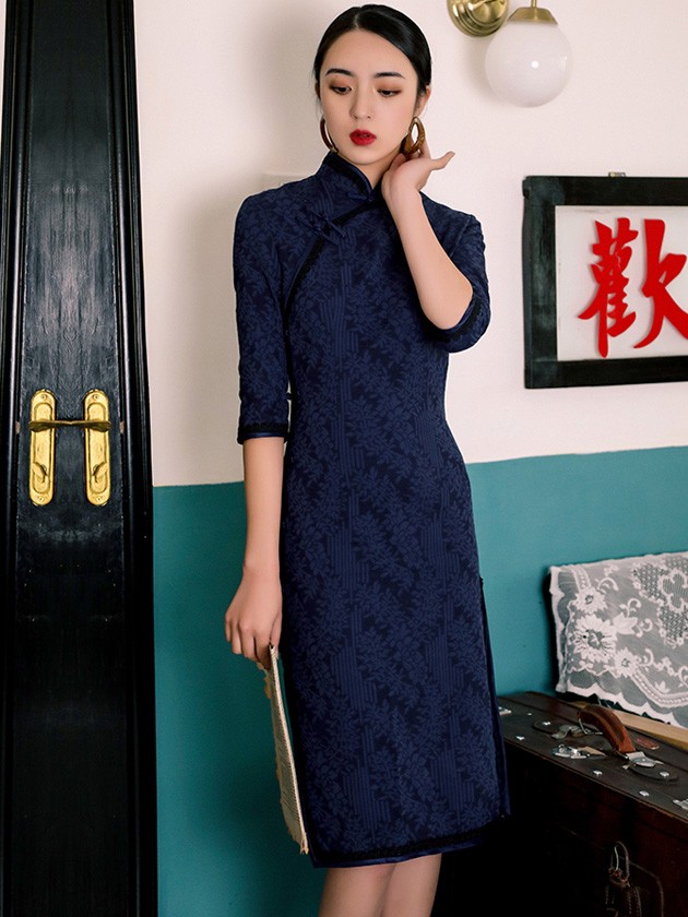 winter navy dress
