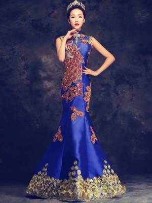 Custom Made Trumpet Mermaid Wedding Qipao / Cheongsam Dress