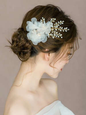 Miss You Pearl White Flowers Hair Pins