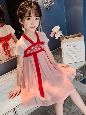 Kids Girl Chinese Belt Hanfu Dress