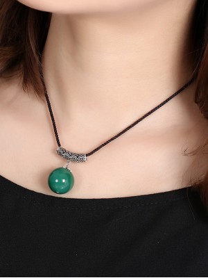 Green Agate Handmade Adjustable String Necklaces
