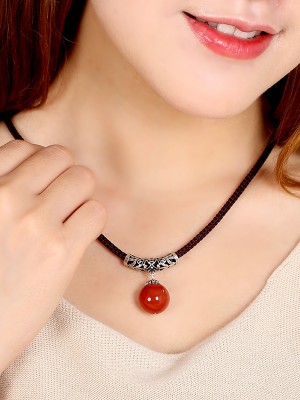 Red Agate Handmade Adjustable String Necklaces