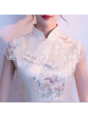 Embroidered Short Modern Qipao / Cheongsam Party Dress