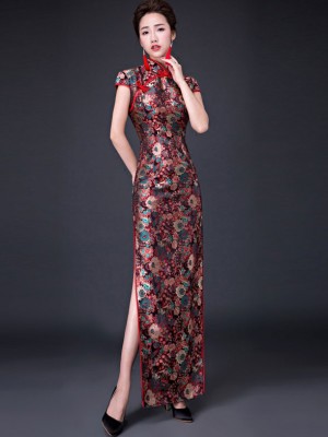 Custom Made Blossoms Cheongsam / Qipao Evening Dress