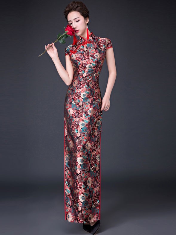 Custom Made Custom Made Blossoms Cheongsam / Qipao Evening Dress