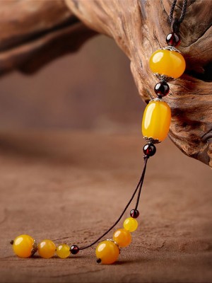 Handmade Adjustable String Agate Beads Necklaces