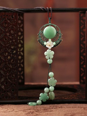 Handmade Jade Lucky Buckle Adjustable String Necklace