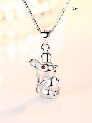 12 Zodiac Animals Silver Pendant Necklace Christmas Birthday Gift