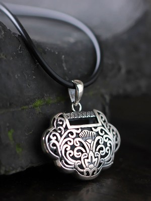 Silver Longeval Lock Pendant Necklace Birthday Christmas Gift