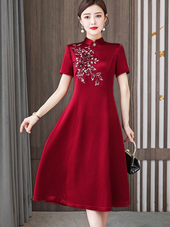 2021 Bridal Mother's Fit & Flare Qipao / Cheongsam Dress