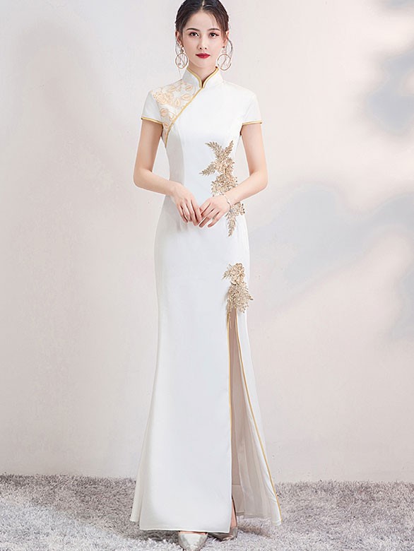 white cheongsam
