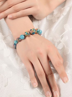 Blue Crystal Cloisonne Bracelets, Handmade String Bracelet