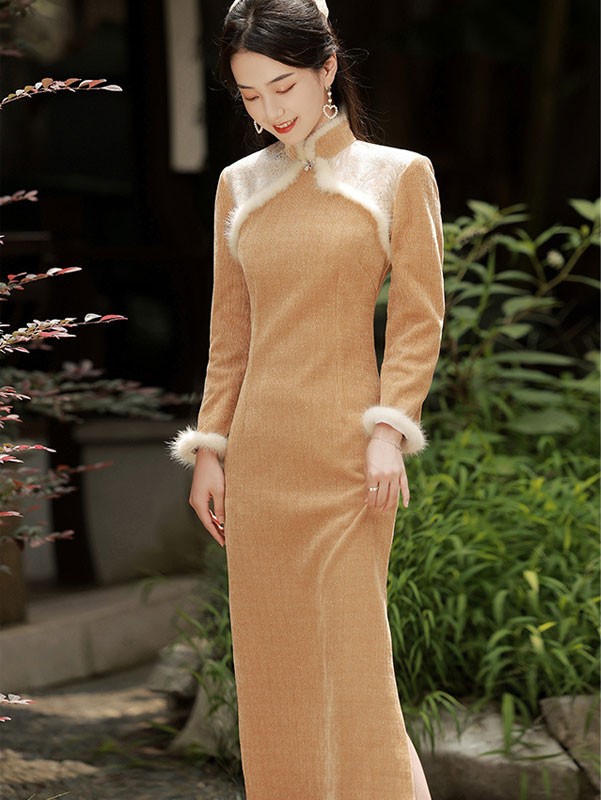 2021 Winter Knitted Qipao / Cheongsam Dress