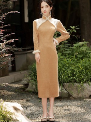 2021 Winter Knitted Qipao / Cheongsam Dress