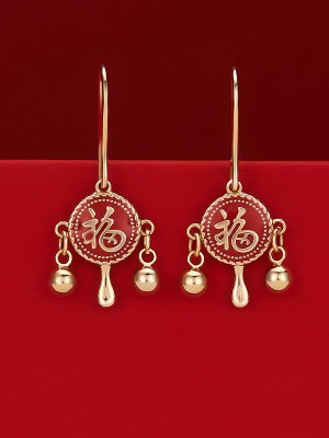 Christmas Birthday Gift Lucky Fu Drop Dangle Earrings