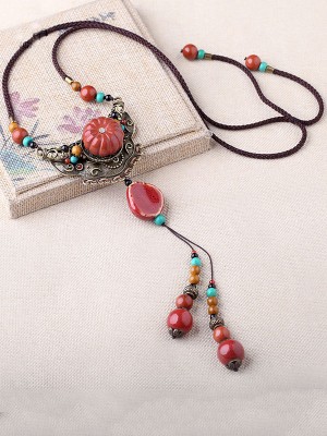 Stone Pendant Handmade Adjustable String Necklaces
