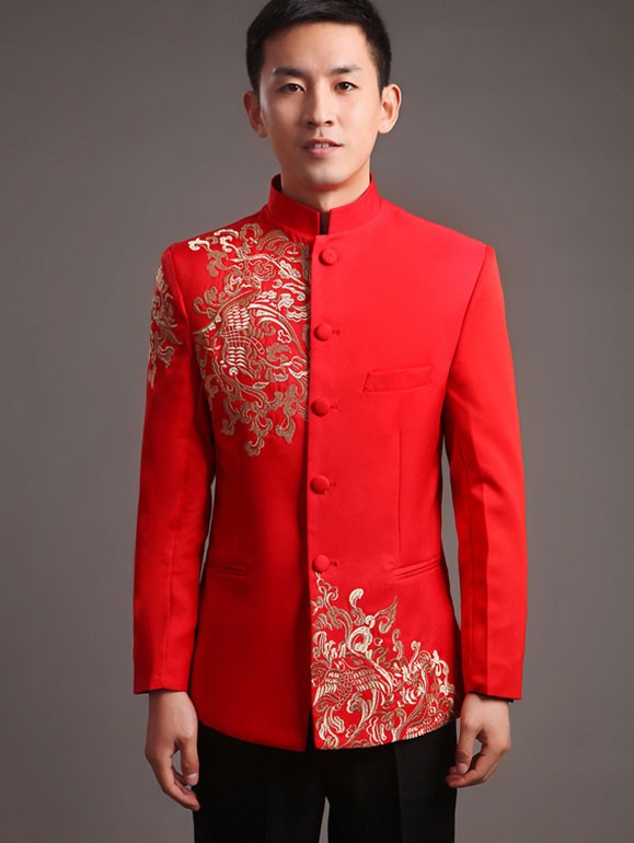 Embroidered Men's Wedding Tang Jacket