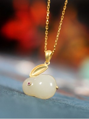 2023 Zodiac Rabbit Pendant Necklace Christmas Birthday Gift