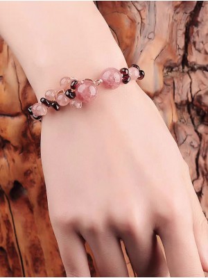 Strawberry Quartz String Bracelets, Handmade Bracelet